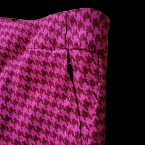 Vintage Magenta Houndstooth Merona Pencil Skirt Size 4 - Picture 12 of 15